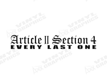 Artículo II Sección 4 Calcomanía / Trump / FDT / Democracia / Sin reyes