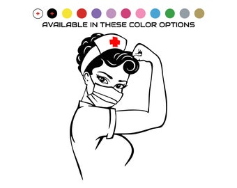 Calcomanía de enfermera Rosie / Ventana de vehículo / Decoración de pared / Pegatina / Vinilo / Auxiliar de enfermería certificado / Enfermera registrada / Atención médica