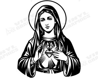 Calcomanía de la Virgen María / Ventana del vehículo / Decoración de pared / Pegatina / Vinilo / Cristiano / Jesús / Religioso