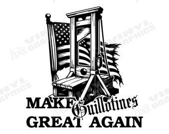 Pegatina de guillotina / Calcomanía de protesta política / Revolución