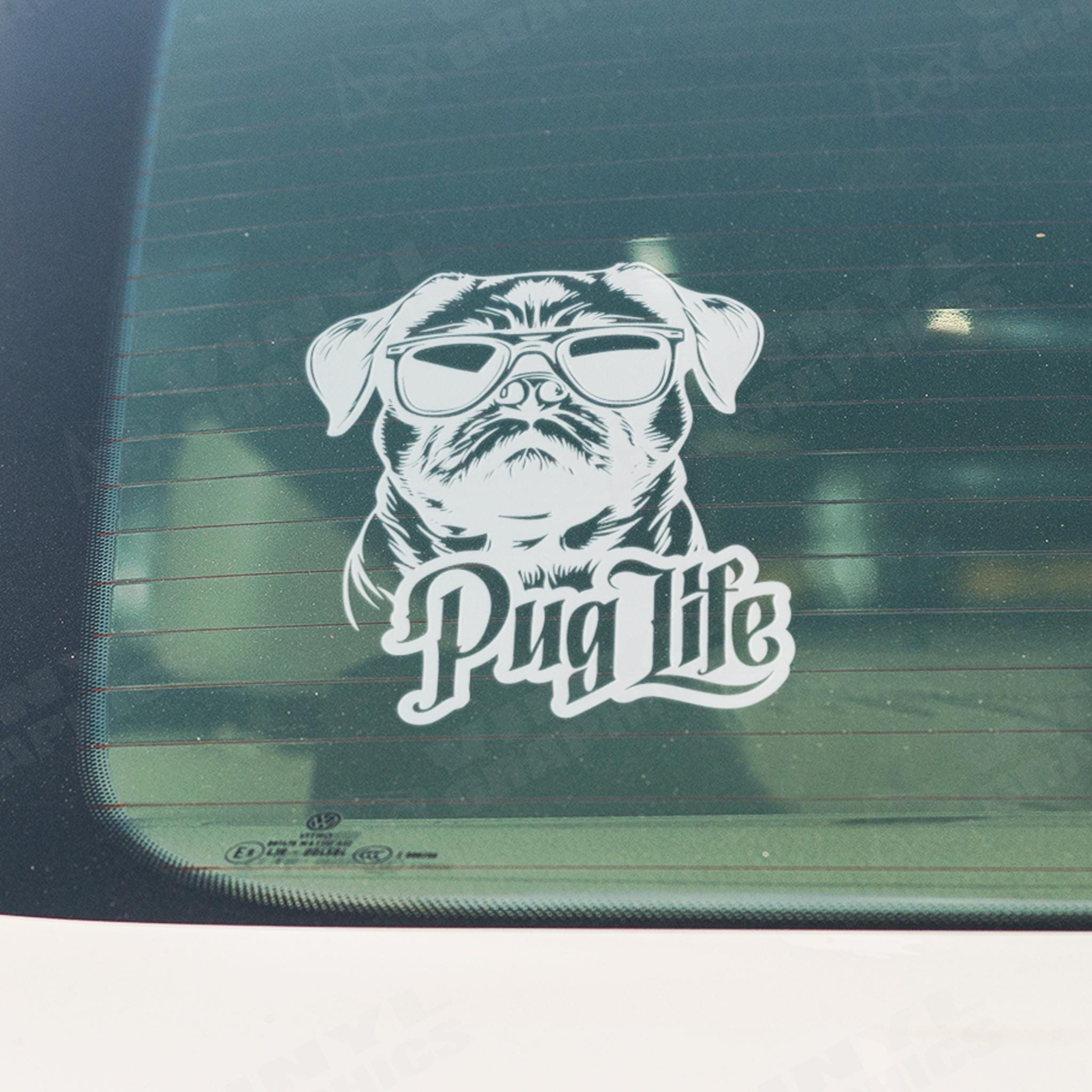Pug Life Decal | Vehicle Window | Wall Decor | Sticker | Vinyl | Pets ...