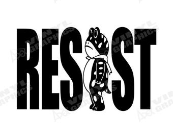 Calcomanía de rana resistente / Anti-Trump / EE. UU. / Democracia / Izquierda