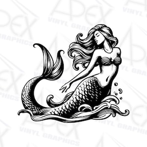 Mermaid Decal | Vehicle Window | Wall Decor | Sticker | Vinyl | Fantasy | Mythical | Ocean | Sea | Nautical