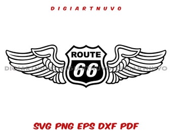 ルート 66 サイン SVG、ルート 66 カット ファイル、ルート 66 Cricut SVG、ルート 66 クリップアート、シルエット SVG、ルート 66 インスタント ダウンロード