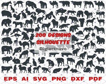 Safari Animals SVG Bundle African Jungle Animal Cut Files for Cricut and Silhouette Lions, Tigers, Hippos, Giraffes, Zebras, Monkeys