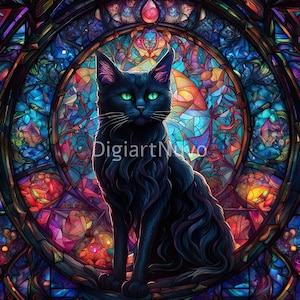 Cat Stained Glass Tumbler Wrap Designs, High Quality Stain Glass Pattern for Tumblers, Decor, Scrapbook and DYI project, Commercial Use