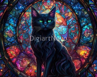 Cat Stained Glass Tumbler Wrap Designs, High Quality Stain Glass Pattern for Tumblers, Decor, Scrapbook and DYI project, Commercial Use