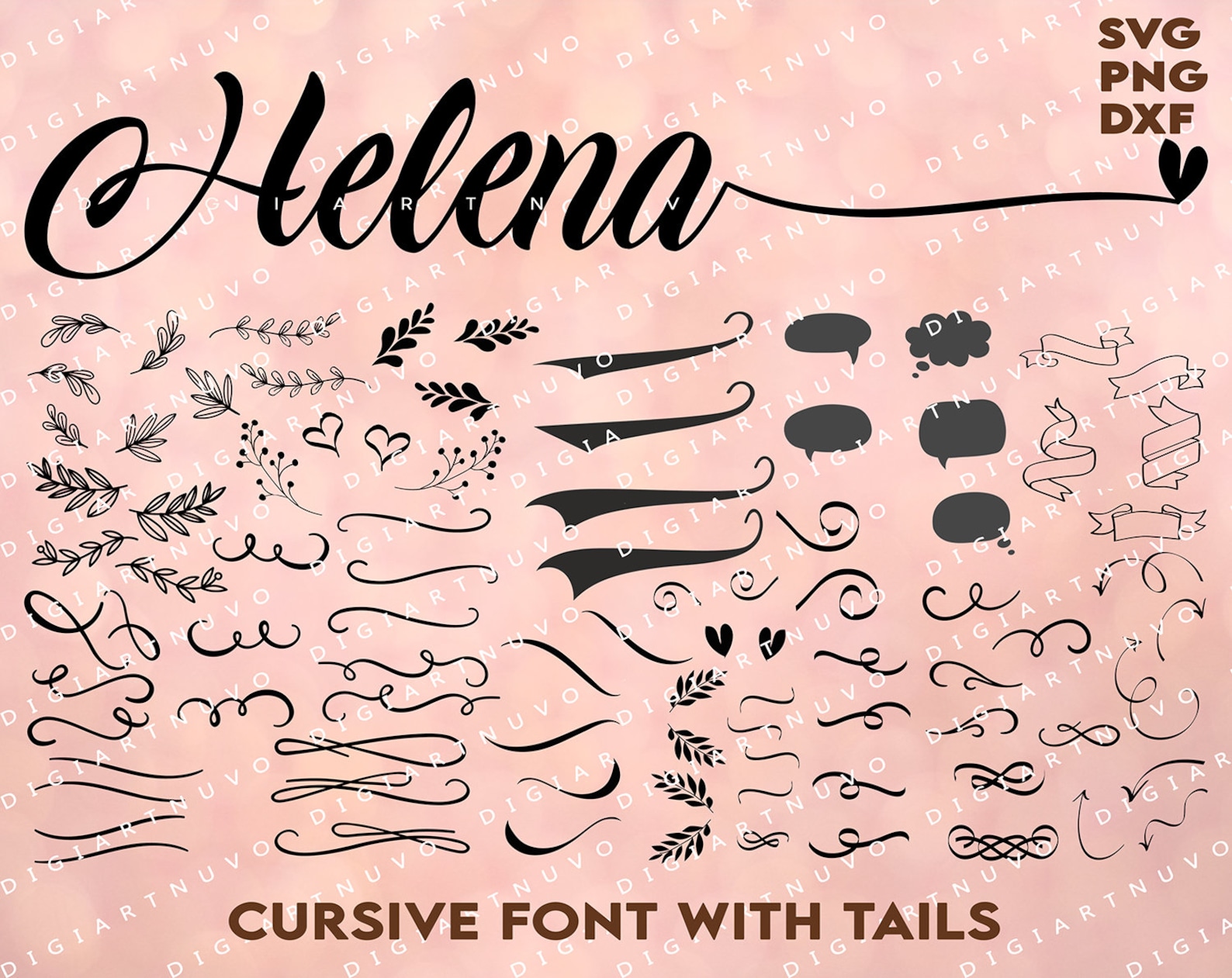 Cursief lettertype SVG kalligrafielettertype Etsy