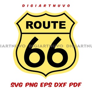 Route 66 Sign SVG, Route 66 Cut Files, Route 66 Cricut SVG, Route 66 Clipart, Silhouette SVG, Route 66 Instant Download