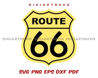 ルート 66 サイン SVG、ルート 66 カット ファイル、ルート 66 Cricut SVG、ルート 66 クリップアート、シルエット SVG、ルート 66 インスタント ダウンロード