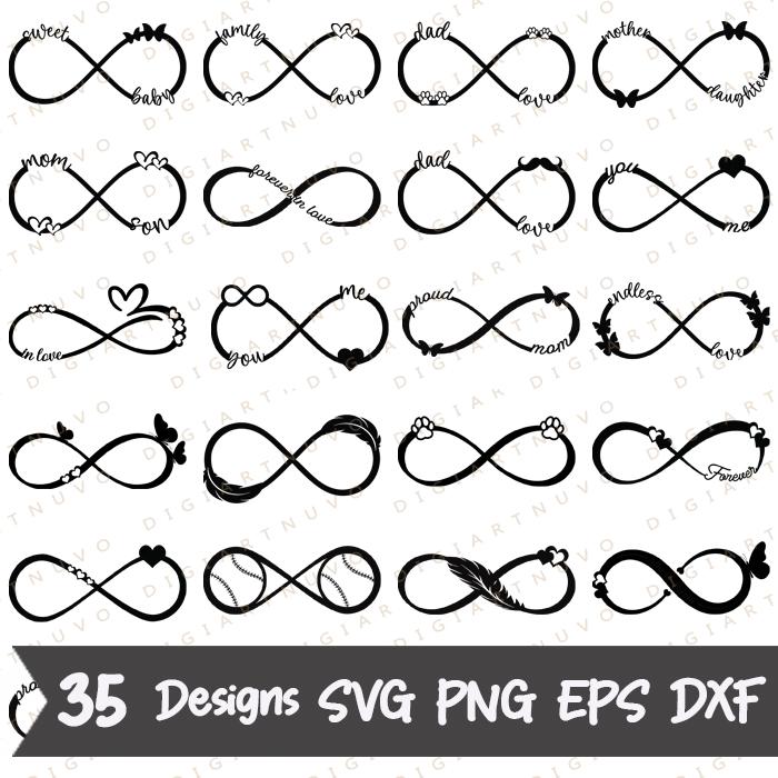 Pretty Infinity Sign Cut Infinity Sign Svg Bundle, Infinity Sign Clipart Svg Png, Cut File ...