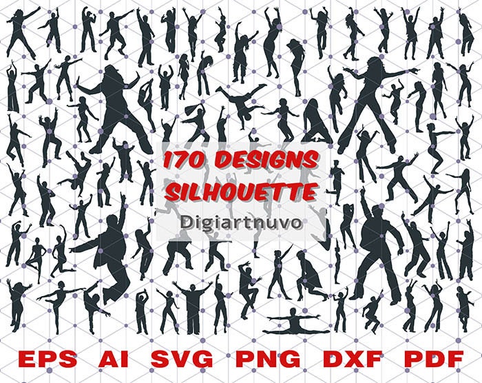 Dance Silhouette Bundle, Dance SVG, People SVG, Dance Cut File svg, Dancer SVG Clipart, dance bundle svg, Cut File, Cricut