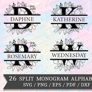 Monogram SVG Bundle, Family Name SVG, Split Monogram Font, Family Monogram SVG, Monogram Letters svg, Split Monogram svg, Alphabet svg