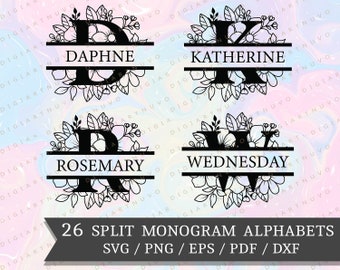 Monogram SVG Bundle, Family Name SVG, Split Monogram Font, Family Monogram SVG, Monogram Letters svg, Split Monogram svg, Alphabet svg