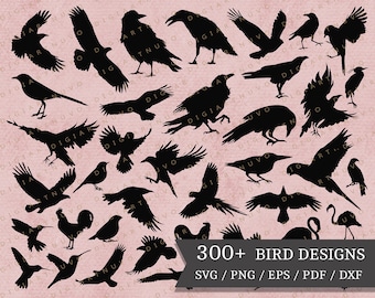 Birds Cut Files Bird Nature Scene - Create Whimsical Crafts with These Cute Birds SVG Birds Silhouette Perfect for any DIY Projects