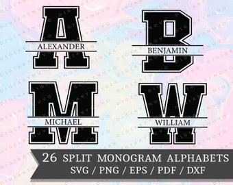 Monogram SVG Bundle, Family Name SVG, Split Monogram Font, Family Monogram SVG, Monogram Letters svg, Split Monogram svg, Alphabet svg