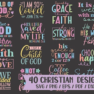 Christliches Bundle dafür, Bibel-Zitat-Svg, Bibel-Vers-Svg, Kaffeetasse-Svg, Trendy-Shirt-Svg, Einkaufstasche-Svg, Positives Zitat-Svg