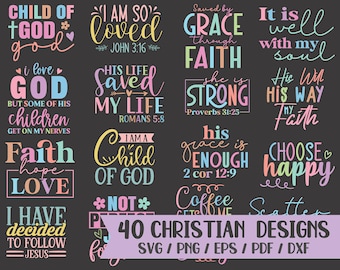 Christian Bundle Svg, Bible Quote Svg, Bible Verse Svg, Coffee Mug Svg, Trendy Shirt Svg, Tote Bag Svg, Positive Quote Svg