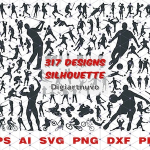 Silhueta de esporte, SVG de esporte, SVG de pessoas, arquivo de corte de esporte svg, clipart SVG de esporte, atleta svg, arquivo de corte de atleta, Cricut