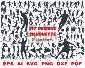 Sport Silhouette, Sport SVG, People SVG, Sport Cut File svg, Sport SVG Clipart, Athlete svg, Athlete Cut File, Cricut