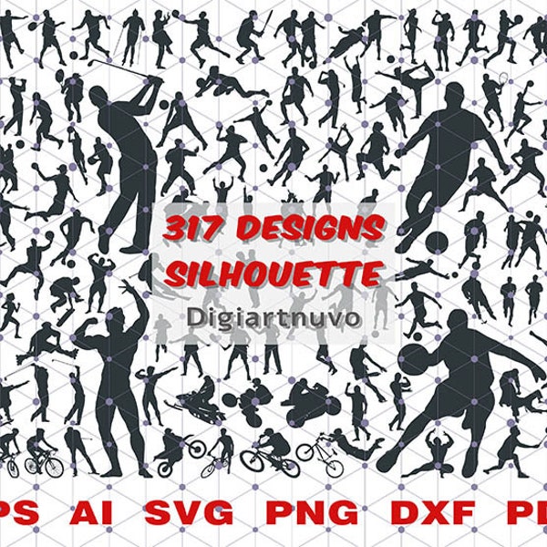 Sport Silhouette, Sport SVG, People SVG, Sport Cut File svg, Sport SVG Clipart, Athlete svg, Athlete Cut File, Cricut