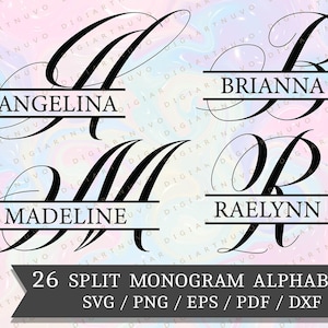 Monogram SVG Bundle, Family Name SVG, Split Monogram Font, Family Monogram SVG, Monogram Letters svg, Split Monogram svg, Alphabet svg