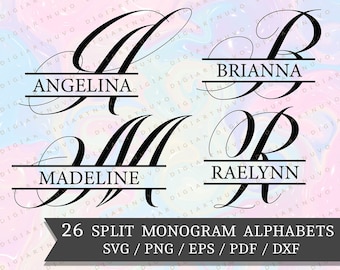 Monogram SVG Bundle, Family Name SVG, Split Monogram Font, Family Monogram SVG, Monogram Letters svg, Split Monogram svg, Alphabet svg