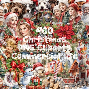 400 Christmas png Bundle, holiday png, merry christmas png, Tis the Season, clip art do dziennika, pakiet clipartów, wykorzystanie komercyjne