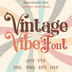 Retro Font Bundle, Vintage Font Bundle, Antique Fonts, Procreate Font, Font for Cricut, Font for Canva, Cricut Font, Silhouette Font, Retro