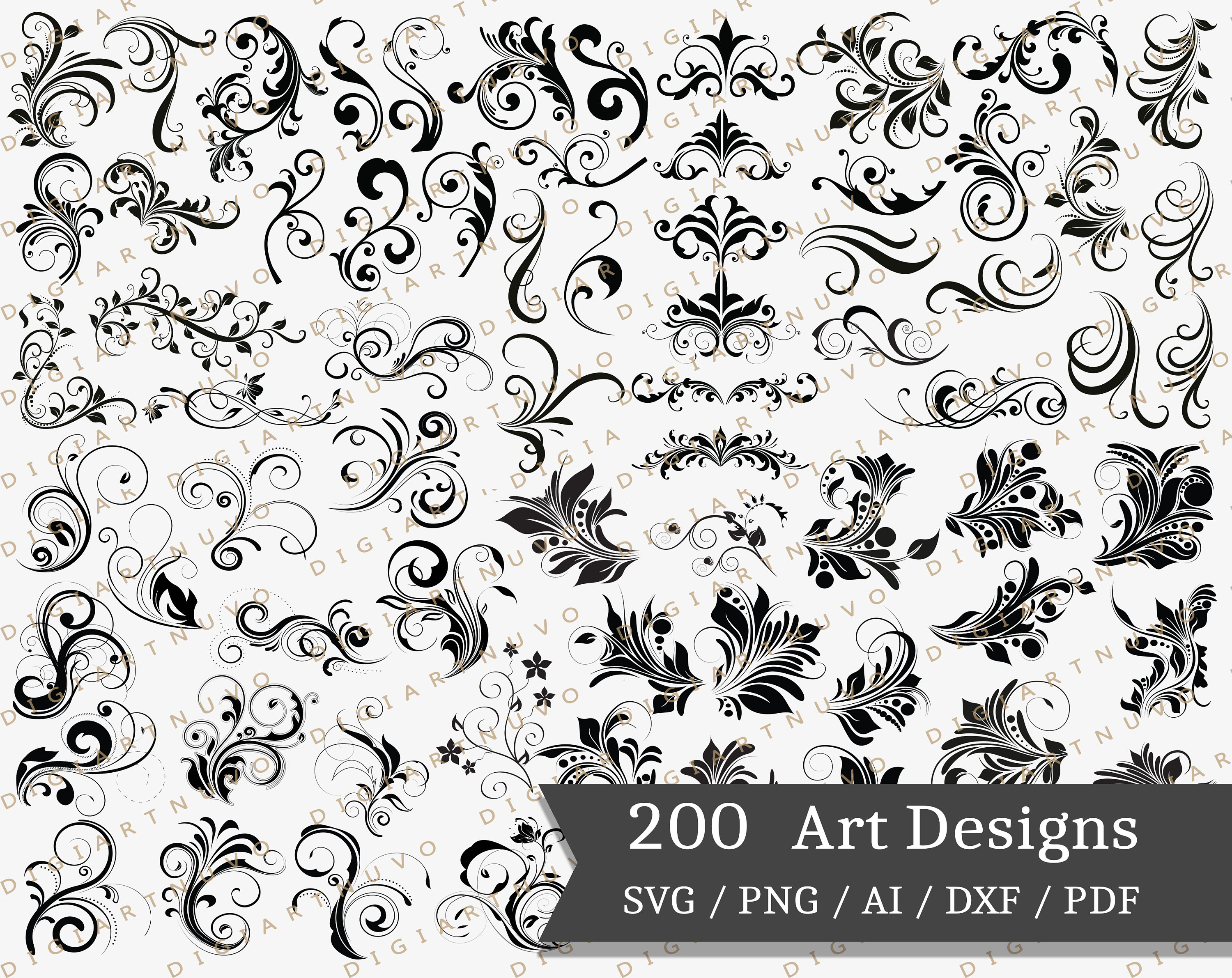 20 Flourish & Swoosh SVG, decoration design by qidsignproject