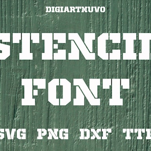 Stencil Font SVG, Army Font, Cricut Font SVG, Military font, Digital Font, Font Cut Files, Font Download, Silhouette Font svg, Varsity Font