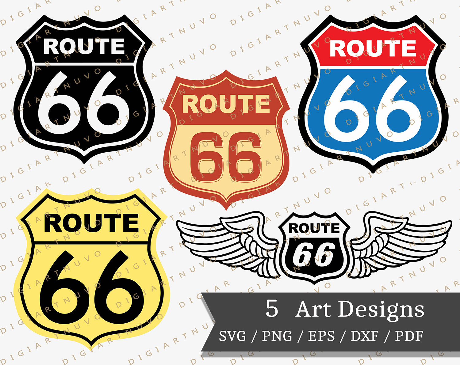 ルート 66 サイン SVG、ルート 66 カット ファイル、ルート 66 Cricut