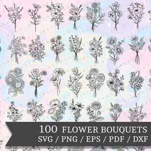 Blumenstrauß svg, Blumensvg-Bündel, botanisches svg, Schnittdateien-Blume SVG, Blumenhochzeitspng, Blumenstrauß svg, Blumensvg, kommerzielle Nutzung