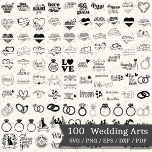 Bundle Svg mariage, Svg de la mariée, fichier de coupe mariage, mariage monogramme SVG, M. et Mme Svg, mariage signe Svg, bague SVG