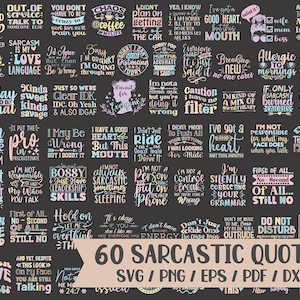 Paquete svg sarcástico, citas divertidas svg, archivos svg sarcásticos, dicho divertido svg, taza de café svg, camisa de moda svg, bolso de mano svg, refranes svg