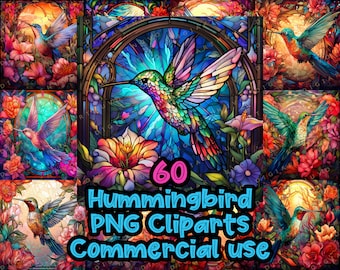 hummingbird Stained Glass Pattern Bundle Perfect for Tumbler Sublimation, Crafts, Wall Art, Scrapbook, Digital Download, Commercial Use