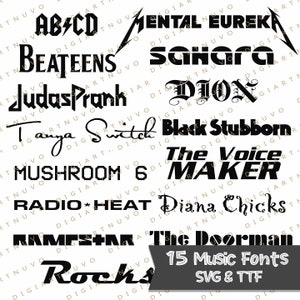 Fuentes musicales SVG, fuente rockera, fuentes famosas, fuentes para camisetas, fuentes Procreate, fuentes SVG, descargas de fuentes, fuentes Cricut, fuentes para camisetas