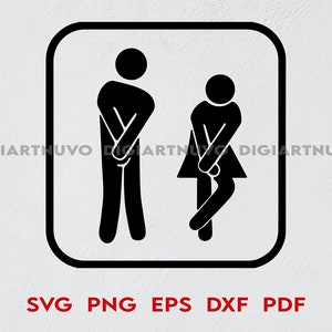 Letrero de baño SVG, Archivos de corte de letrero de baño, Letrero de baño Cricut SVG, Letrero de baño Silhouette SVG, Descarga instantánea de letrero de baño, Letrero de baño