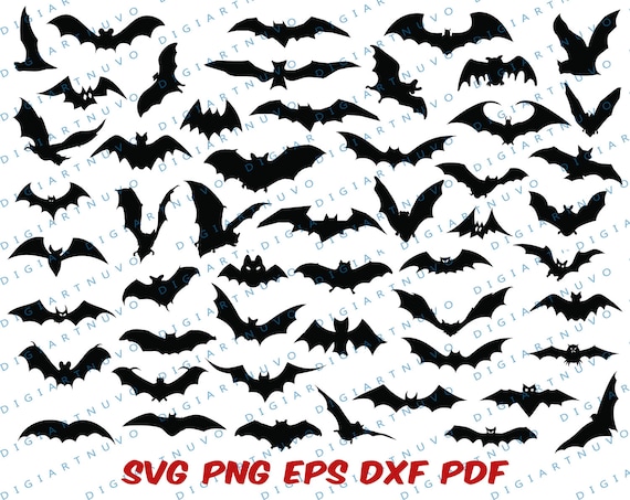 Bat SVG, Bat Cut Files, Bat Clipart, Bat Cricut SVG, Silhouette Bat SVG, Bat Instant Download, Bat digital download