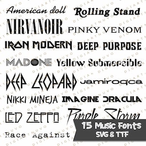 Music Fonts Svg, Rocker Font, Famous Fonts, Fonts for Tshirts, Procreate Fonts, Svg Fonts, Font Downloads, Cricut Fonts, Shirts Fonts