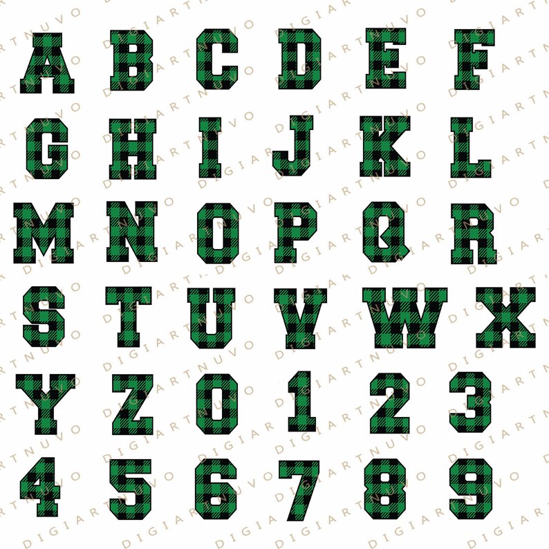 Buffalo Plaid Letter, Plaid Letters SVG, Buffalo Plaid SVG, Christmas ...