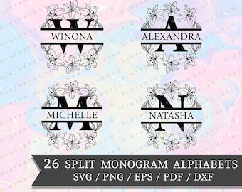 Monogram SVG Bundle, Family Name SVG, Split Monogram Font, Family Monogram SVG, Monogram Letters svg, Split Monogram svg, Alphabet svg