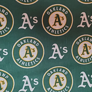 Oakland Athletics A&#39;s MLB Baseball Fabric Yardage by the 1/2 yard or 1/4 yard - FAST shipping