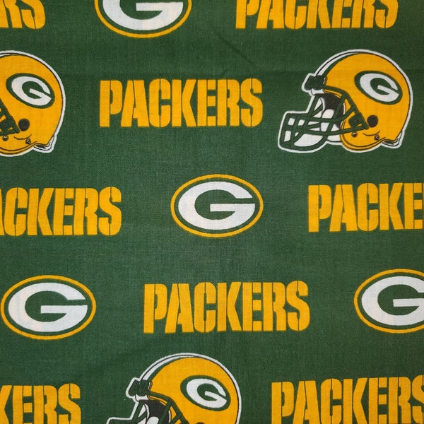 Green Bay Packers Gold on Green NFL Cotton Fabric by the 1/4 yard or 1/2 yard In Stock - FAST SHIPPING