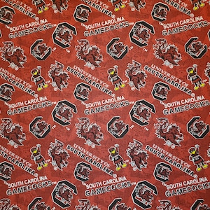 University of South Carolina Gamecocks Fabric Yardage by the yard, 1/2 yard and 1/4 yard - FAST shipping