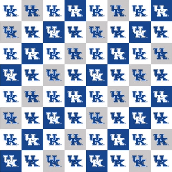 University of Kentucky Wildcats Checks Fabric Yardage by the yard 1/2 yard and 1/4 yard - FAST shipping