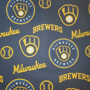 Milwaukee Brewers MLB Baseball Fabric Yardage by 1/2 Yard and Yard