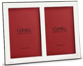 Engravable Sterling Silver Double Picture Frame, Cunill &#39;Plain&#39;