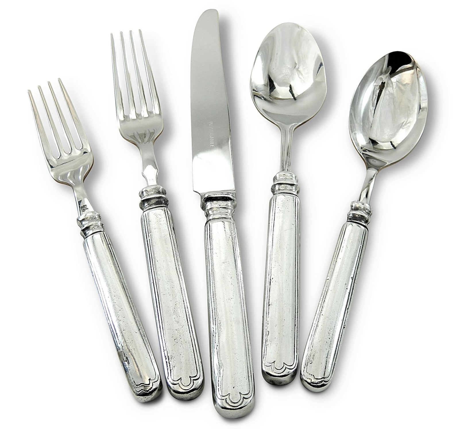 Filet Pewter 5PC Flatware Set Etsy