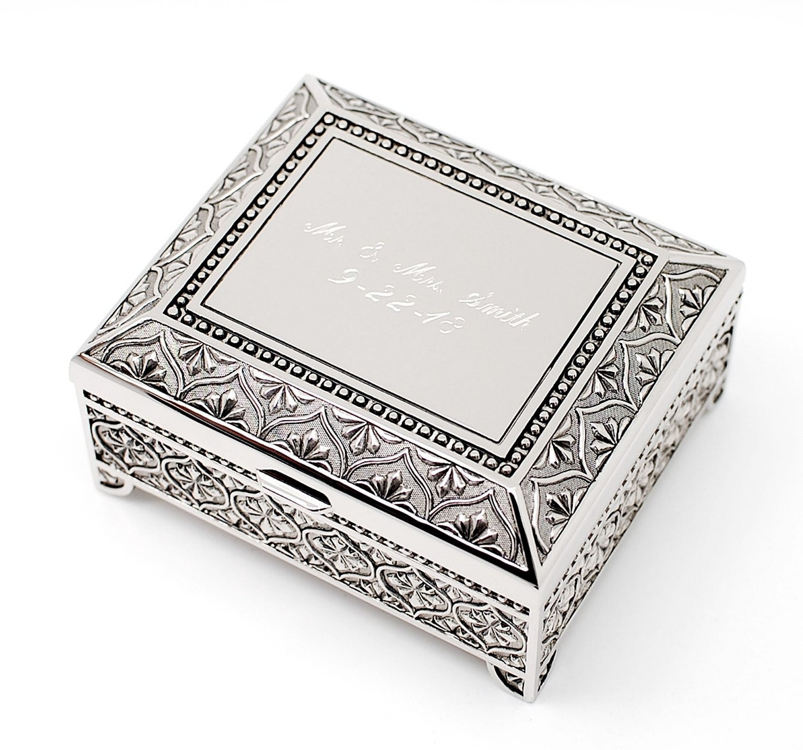 Engravable Silverplate Jewelry Box - Etsy